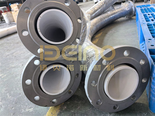 Pipe en céramique revêtue d'acier inoxydable résistant à l'usure et à la corrosion Pipe en céramique revêtue de manche pour le transport de poudre de batterie au lithium