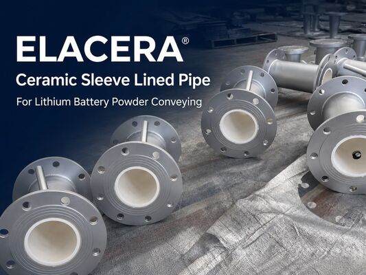 Pipe en acier inoxydable en céramique à manche pour le transport de poudre de batterie au lithium